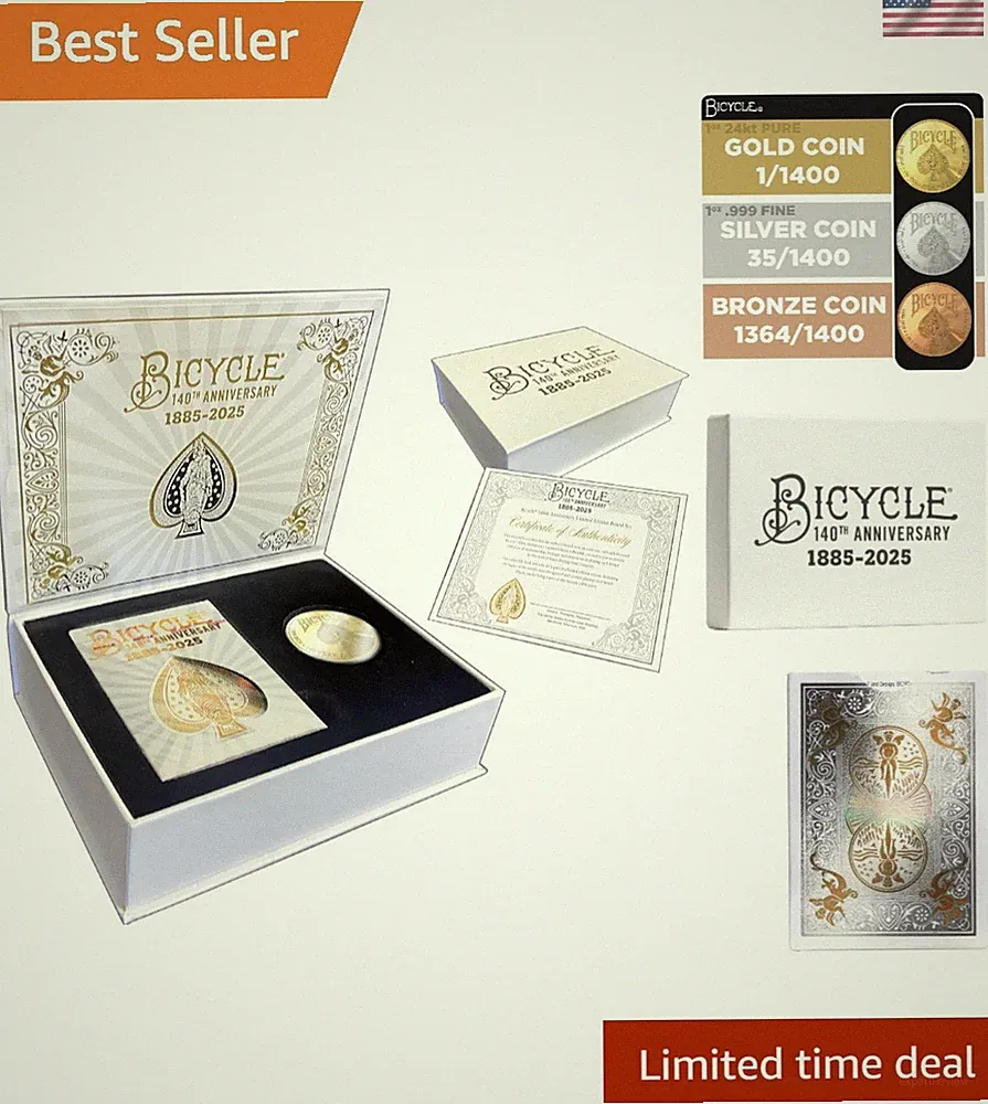 140th Anniversary Limited Edition Exclusive Playing Cards Set with 1 oz Pure...