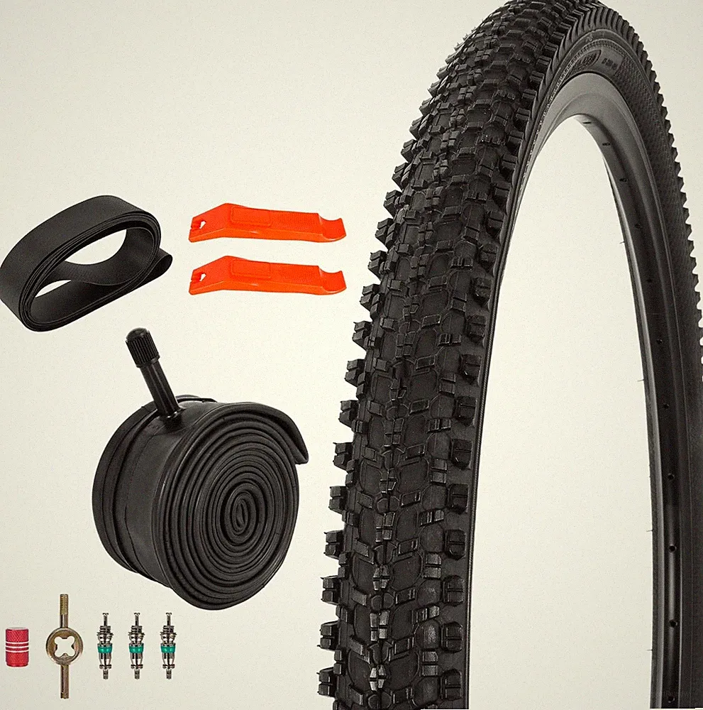 24/26X1.95 Folding Replacement Bicycle Tires with Tire Levers and Tire Liners, 2