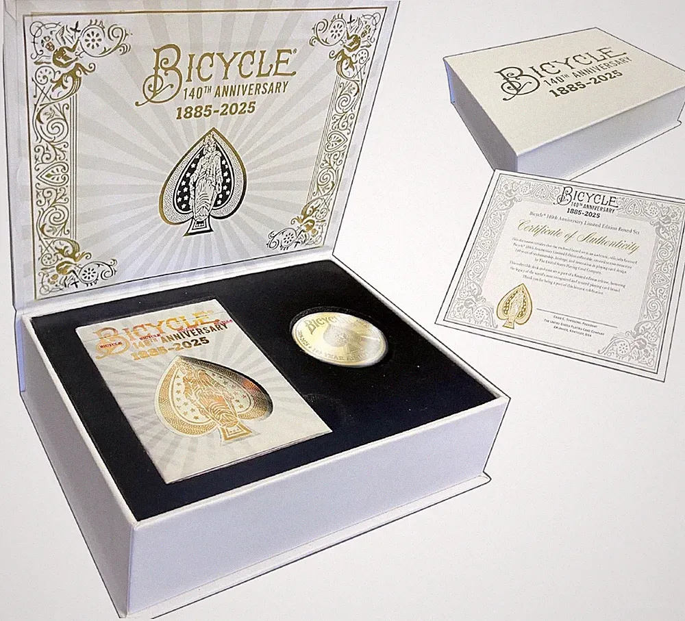 Bicycle 140th Anniversary Limited Edition Exclusive Playing Cards Set with 1 oz