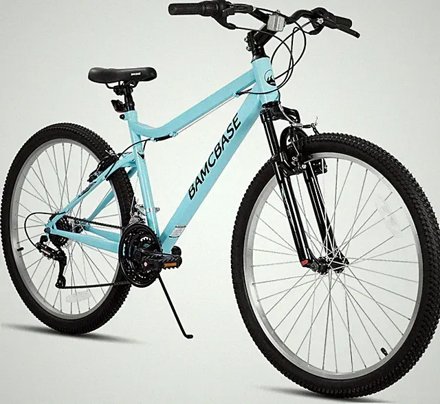 HILAND 26" Mountain Bike for Men & Women, 18 Speed, Steel Frame, Purple/Green/Wh