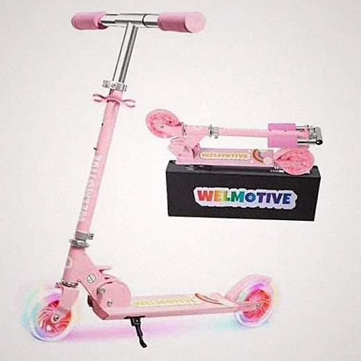 Kick Scooter for 3+Years Old Boys & Girls Lightweight, Foldable, Aluminum Pink