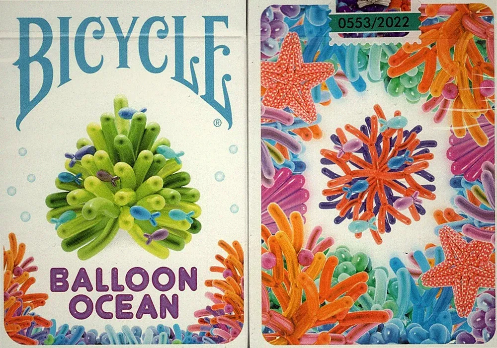Limited Edition Bicycle Balloon Ocean Animals Playing Cards