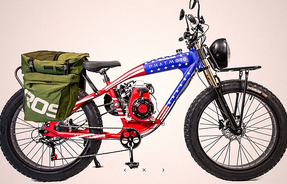 Phatmoto All Terrain Fat Tire - Limited Edition American Flag Gas Bicycle