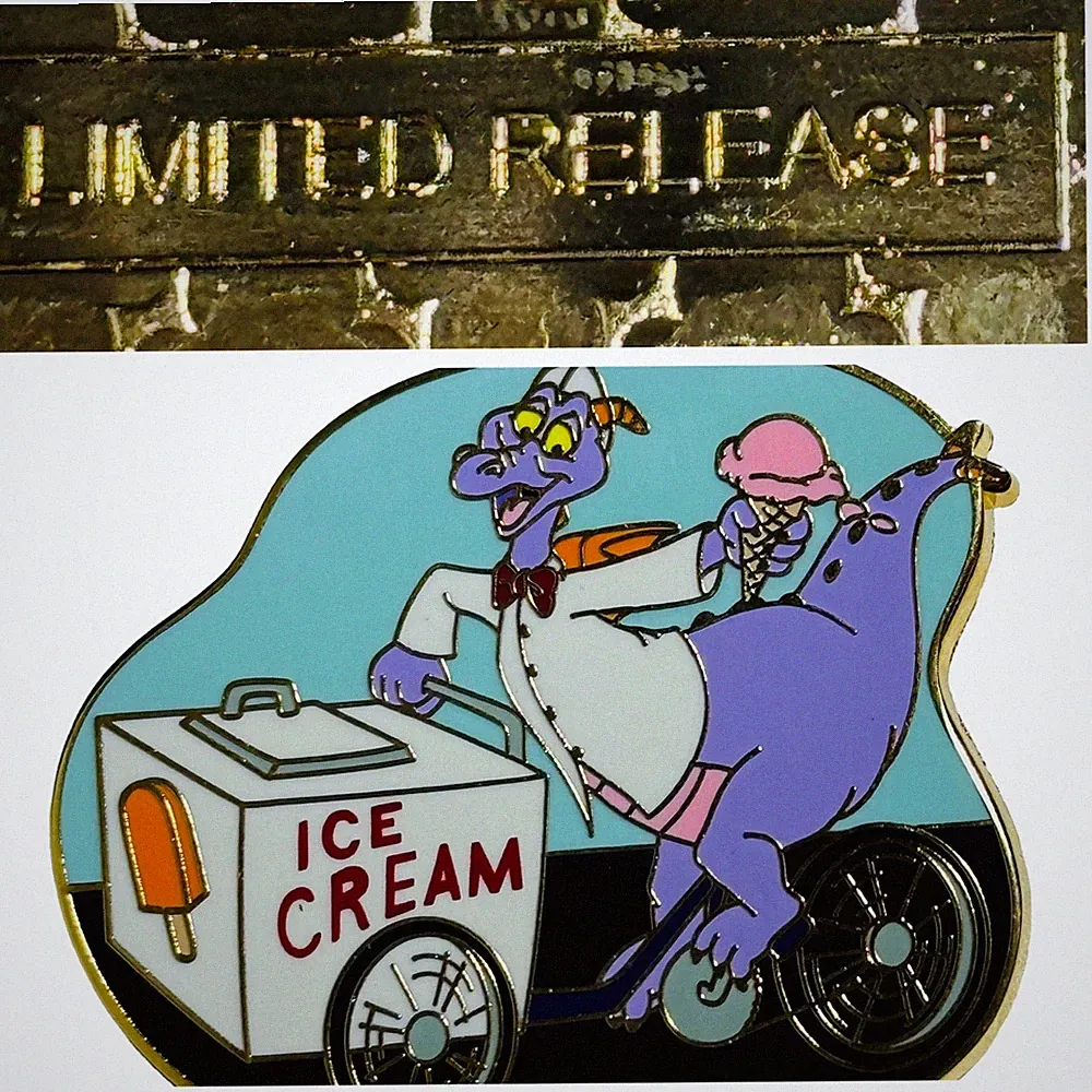 RARE LIMITED RELEASE Disney Trade City USA 2010 Figment Ice Cream Bicycle Pin