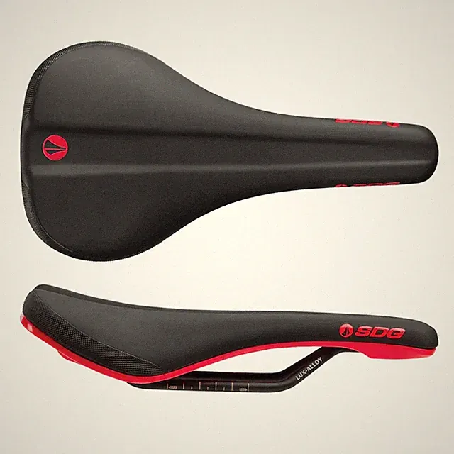 SDG COMPONENTS Bel-Air V3 Fuel Limited 260x140mm Black/Red Saddle (551148-02)
