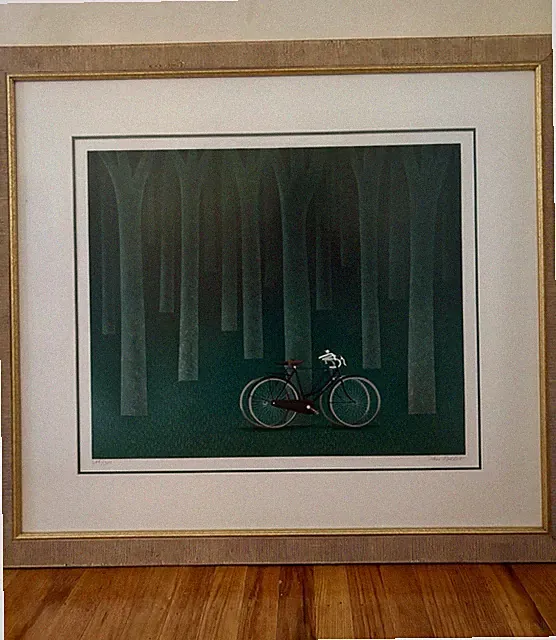 Signed by artist, Jan Balet, titled "Tandem d'Amour" framed